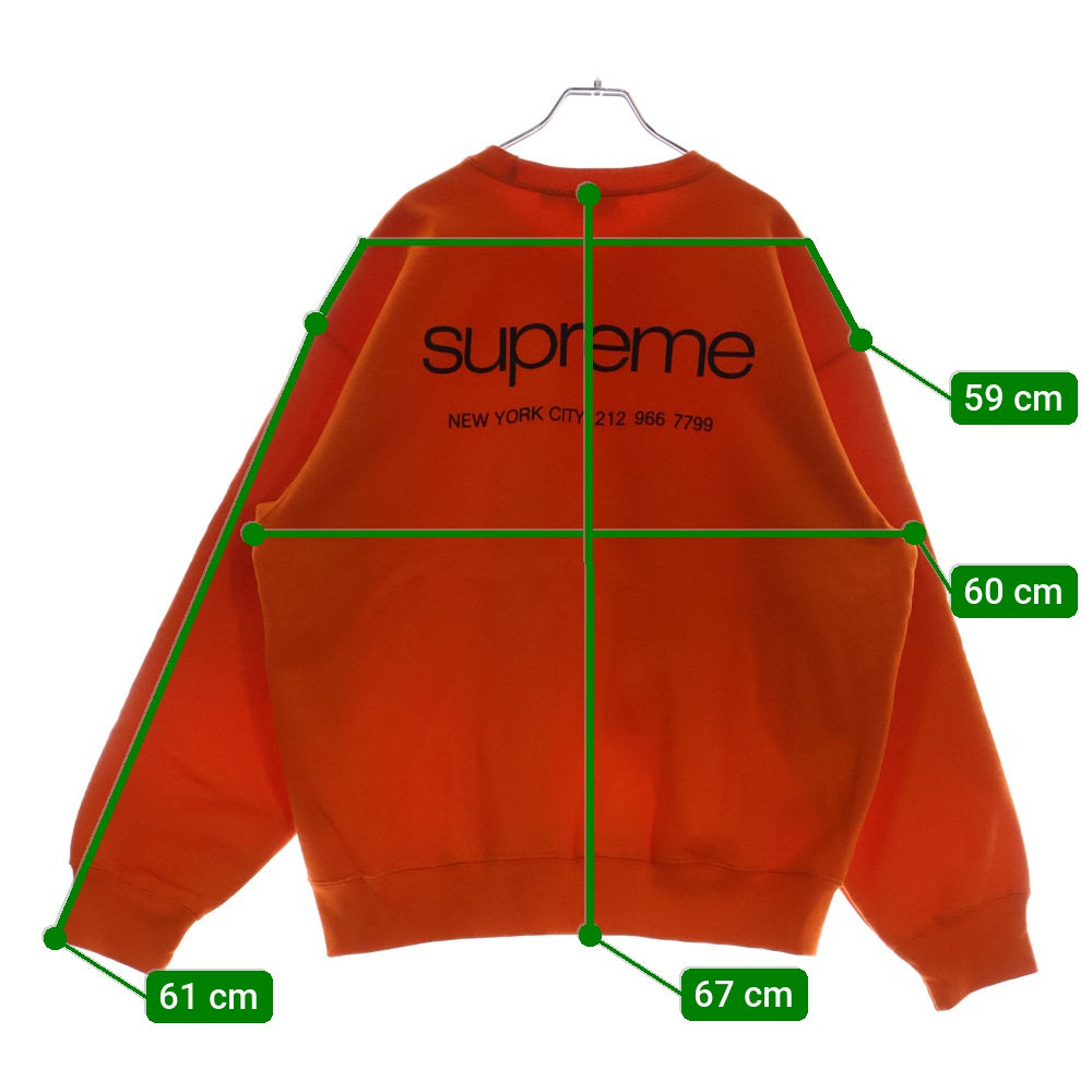 SUPREME(シュプリーム) 23AW NYC Crewneck NYCロゴプリント クルーネックスウェットトレーナー オレンジ