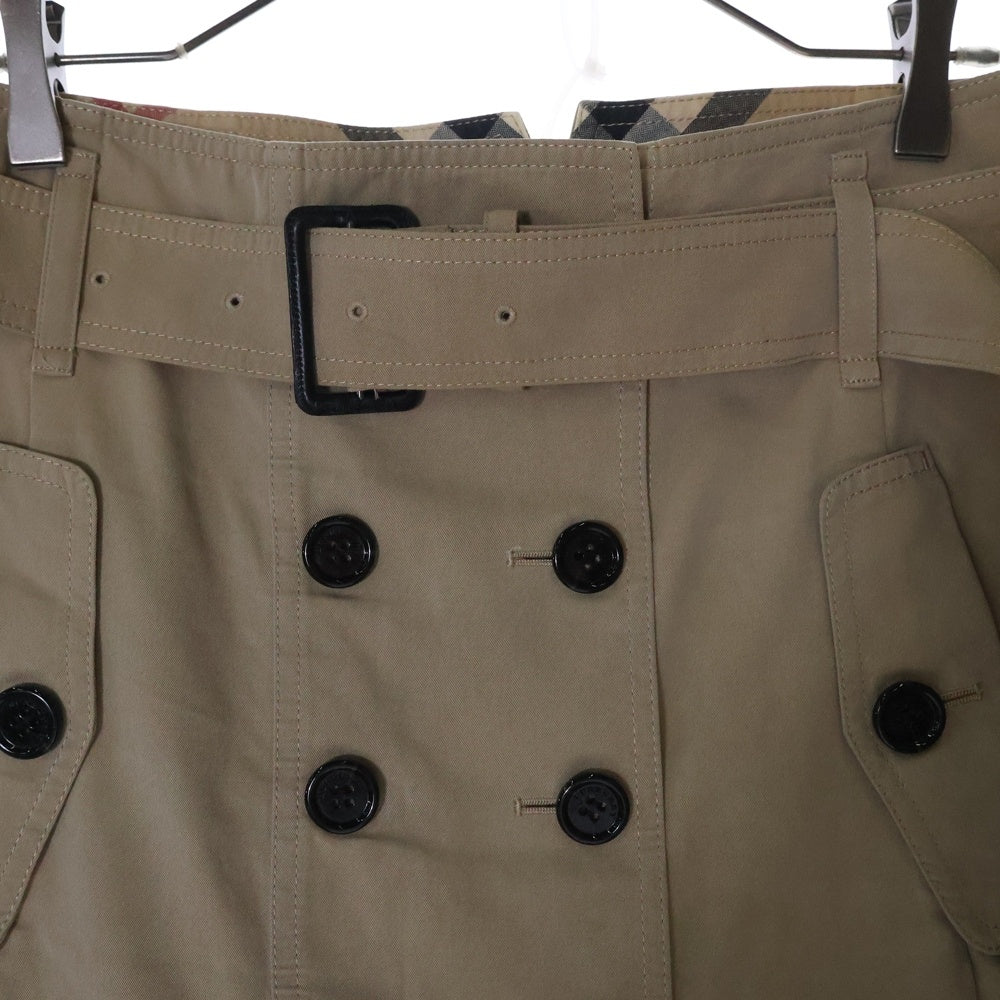 BURBERRY LONDON(バーバリーロンドン) トレンチコートデザイン ベルト付き コットン スカート ベージュ B2S07-300-51