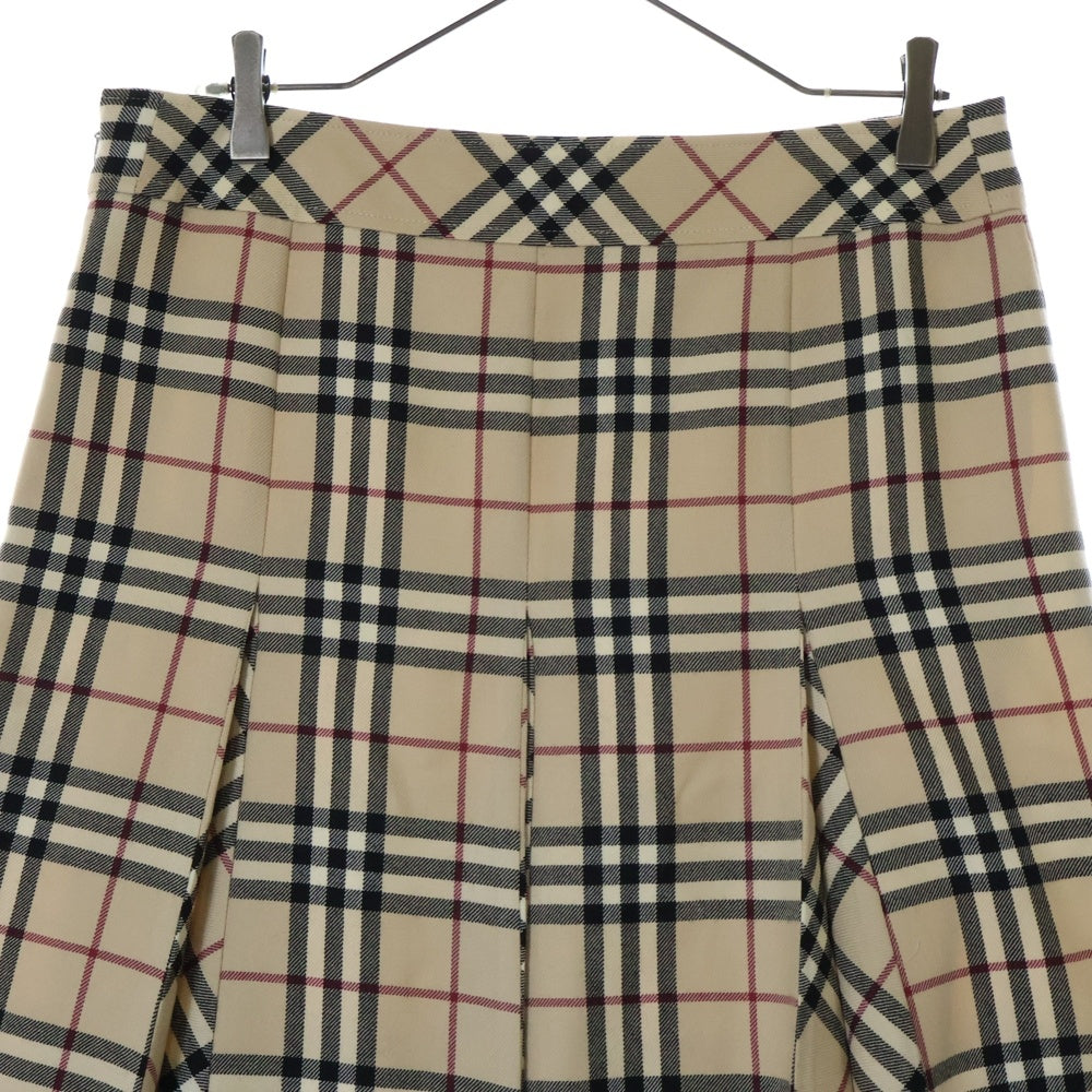BURBERRY LONDON(バーバリーロンドン) ノヴァチェック柄 ウール タックプリーツスカート ベージュ レディース FX071-055-14