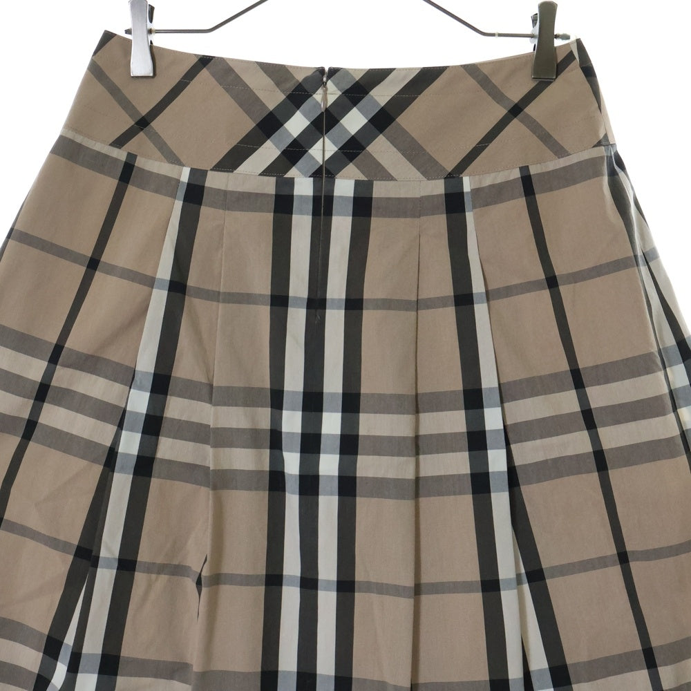 BURBERRY LONDON(バーバリーロンドン) ノヴァチェック柄 フロントベルト コットン プリーツスカート ベージュ レディース FXA18-017-42