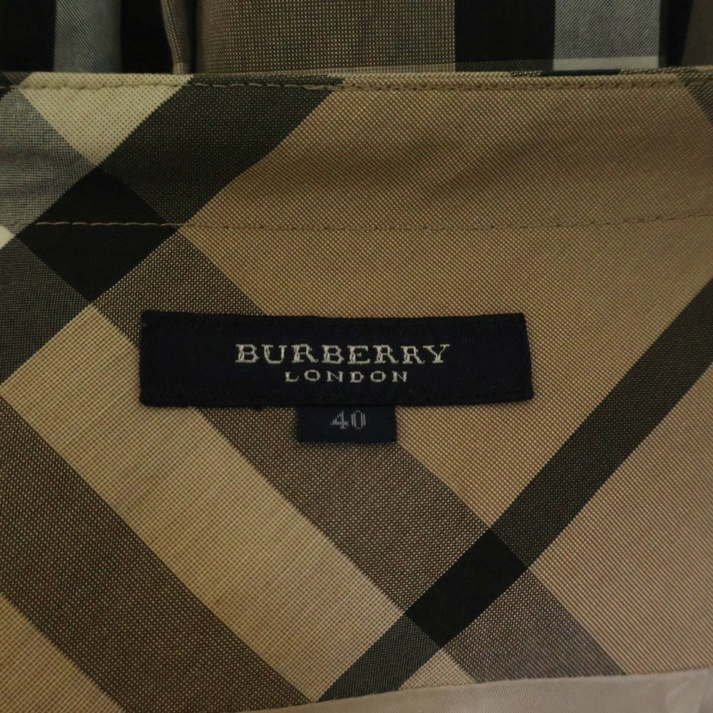 BURBERRY LONDON(バーバリーロンドン) ノヴァチェック柄 フロントベルト コットン プリーツスカート ベージュ レディース FXA18-017-42