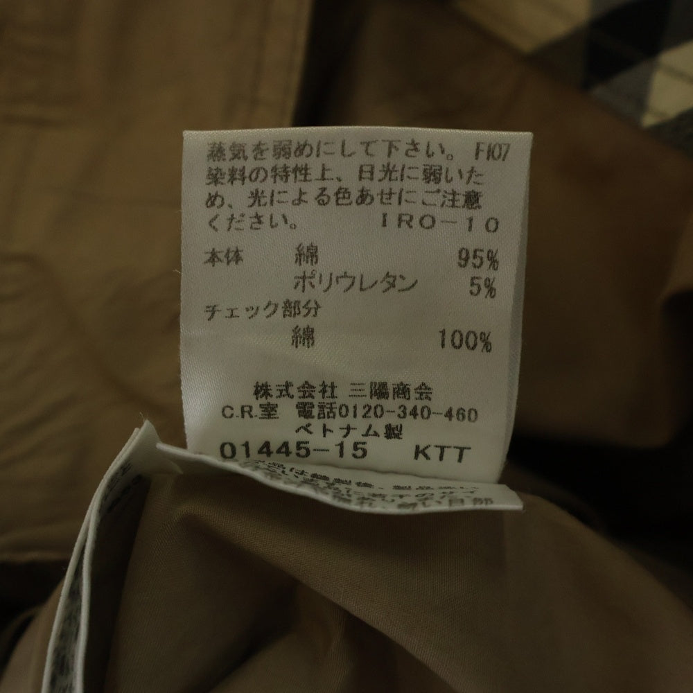 BURBERRY LONDON(バーバリーロンドン) フロントボタン コットンポリ タックプリーツスカート ブラウン レディース B2S27-172-42