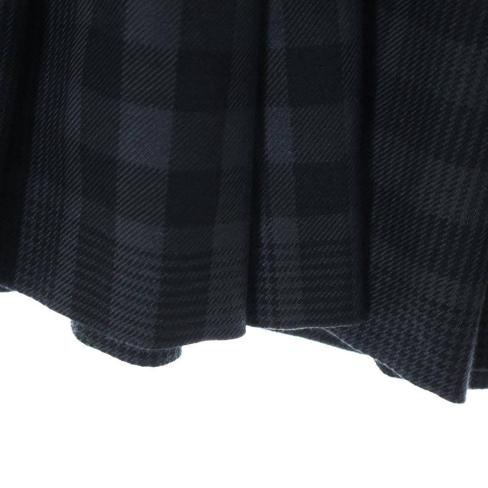 BURBERRY LONDON(バーバリーロンドン) チェック柄 シルク混 ウール プリーツスカート ブラック/グレー レディース B2S13-431-09