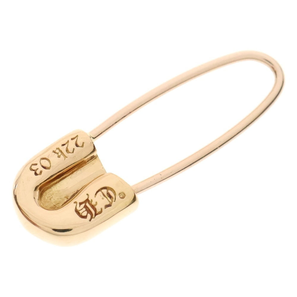 CHROME HEARTS(クロムハーツ) 22K SAFETY PIN CH PLS EMRLD R セーフティーピン 1エメラルド ピアス ゴールド