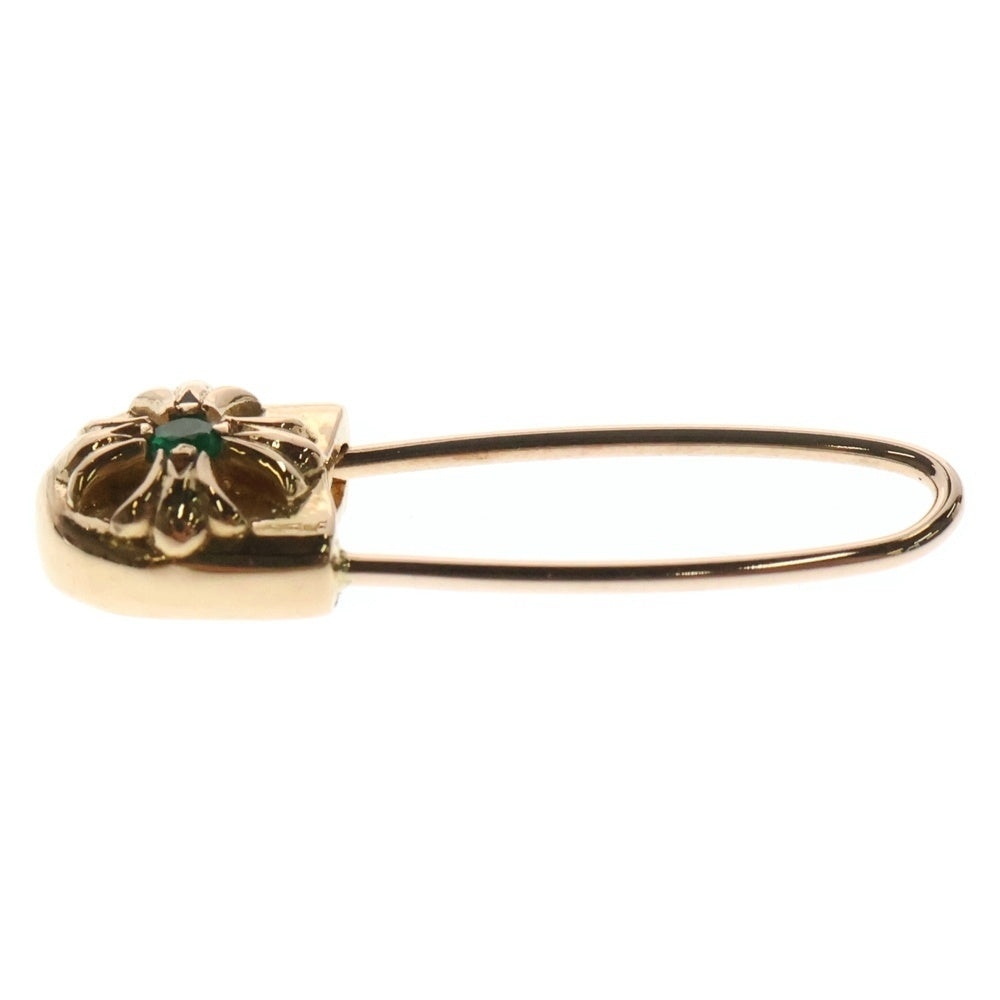CHROME HEARTS(クロムハーツ) 22K SAFETY PIN CH PLS EMRLD R セーフティーピン 1エメラルド ピアス ゴールド