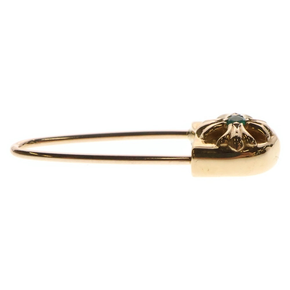 CHROME HEARTS(クロムハーツ) 22K SAFETY PIN CH PLS EMRLD R セーフティーピン 1エメラルド ピアス ゴールド