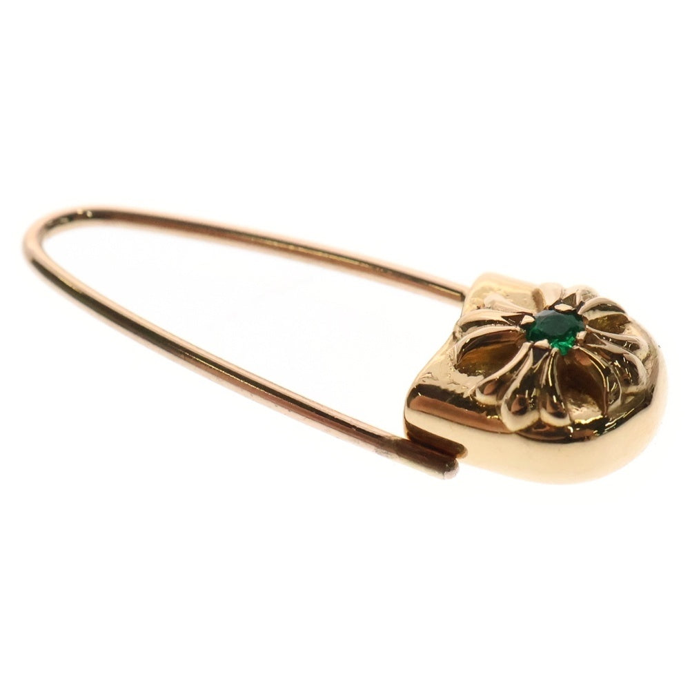 CHROME HEARTS(クロムハーツ) 22K SAFETY PIN CH PLS EMRLD R セーフティーピン 1エメラルド ピアス ゴールド