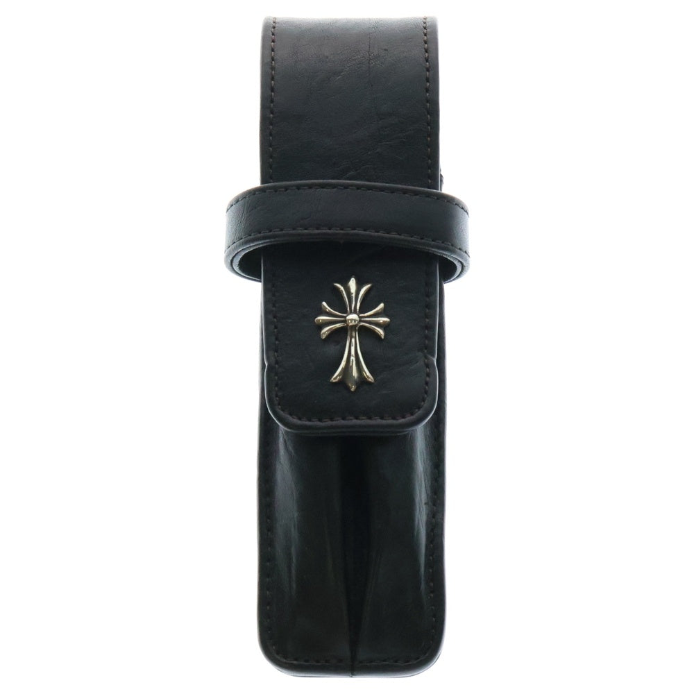 CHROME HEARTS(クロムハーツ) PEN CASE レザー CHクロス ペンケース ブラック