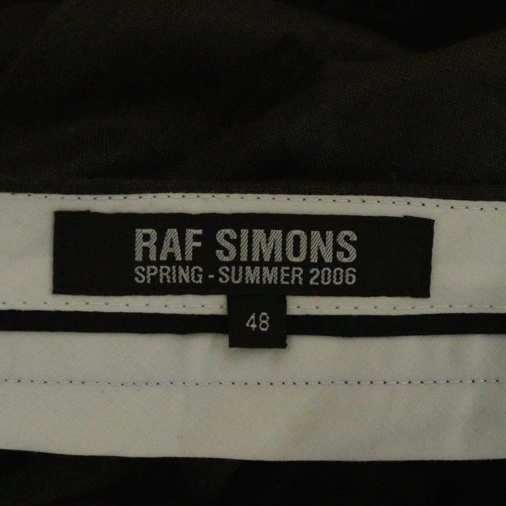 RAF SIMONS(ラフシモンズ) 3ポケット バイアスジップ ノータック ストレート スラックスパンツ ダークブラウン