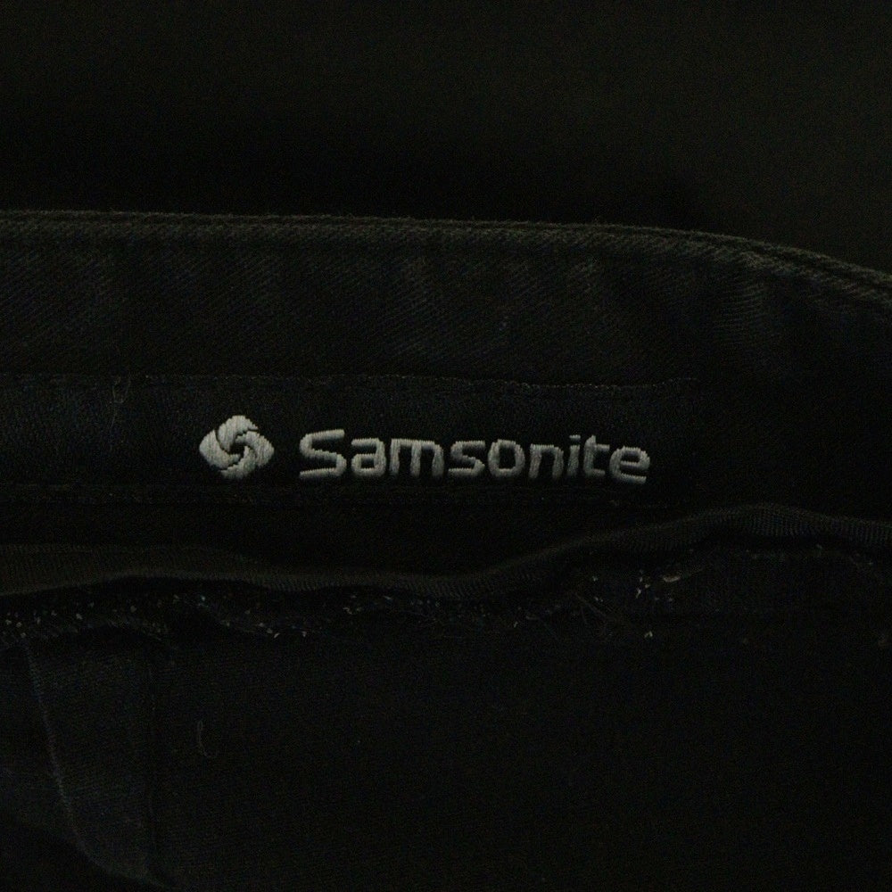 SAMSONITE(サムソナイト) レトロフィットバックポケット ジッパーフライ コットン ストレートパンツ ブラック