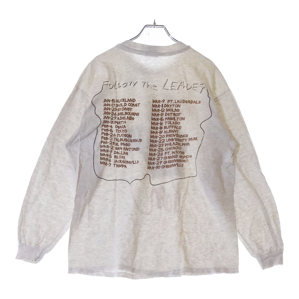 VINTAGE(ヴィンテージ) 90S KORN FOLLOW THE LEADER コーン フォロー ザ レイダー ツアー クルーネック 両面プリント 長袖Tシャツ カットソー ホワイト