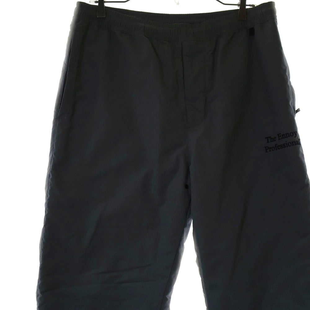 The Ennoy Professional(エンノイプロフェッショナル) 23AW ×スタイリスト私物 NYLON PADED PANTS ロゴエンブロイダリー ナイロン ドローストリング パテッドパンツ グレー AW23BRENPT05LP