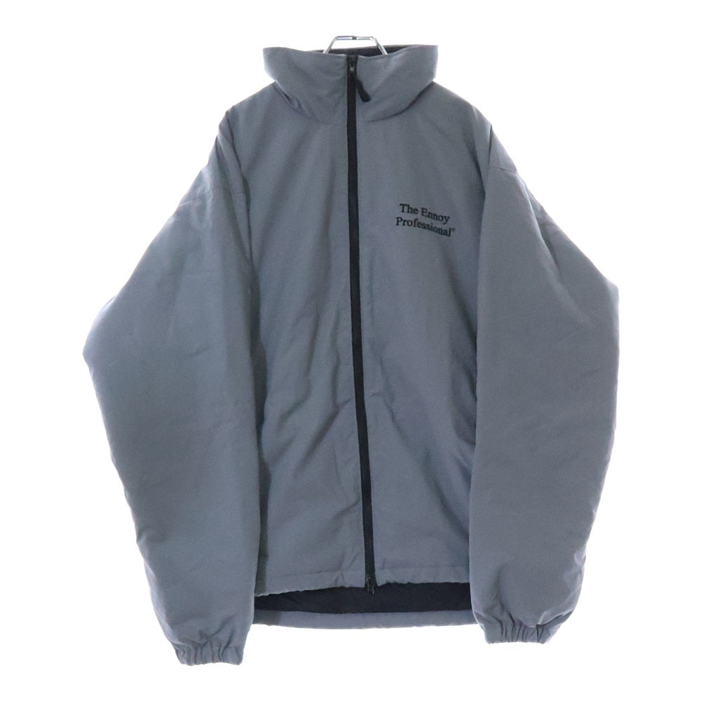 The Ennoy Professional(エンノイプロフェッショナル) 23AW ×スタイリスト私物 NYLON PADDED JACKET ロゴエンブロイダリー ナイロン パテッドジャケット グレー AW23BRENJK03LP
