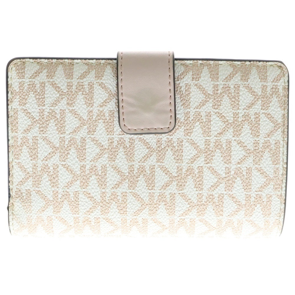 MICHAEL KORS(マイケルコース) ジェットセット トラベル ビルフォールド ジップ コンパクトウォレット 2つ折り財布 ピンク/ホワイト レディース 35F2GTVF6V