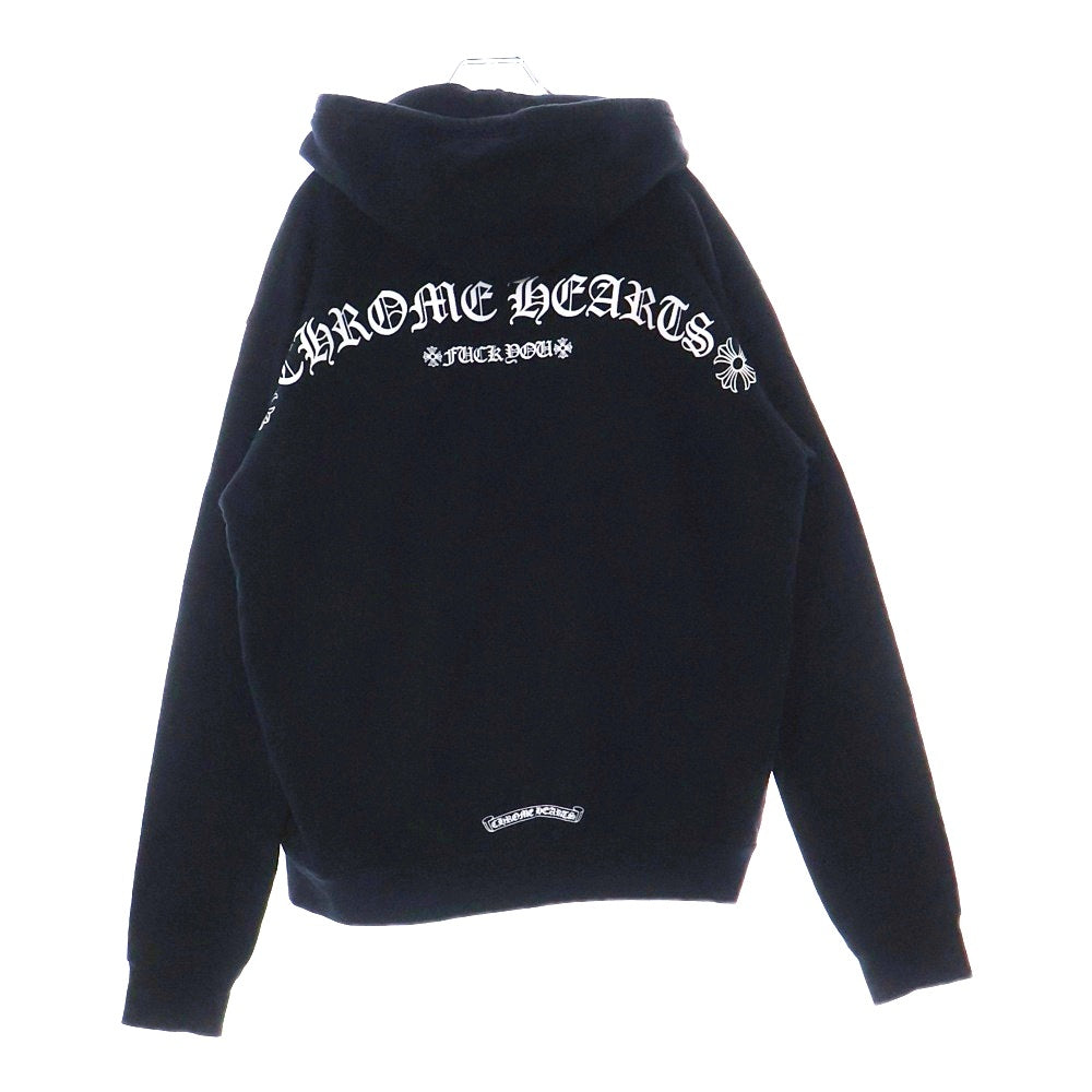 CHROME HEARTS(クロムハーツ) DAGGER ZIP HOODIE アーチロゴプリント ダガー ジップアップフーディー パーカー スウェット ブラック