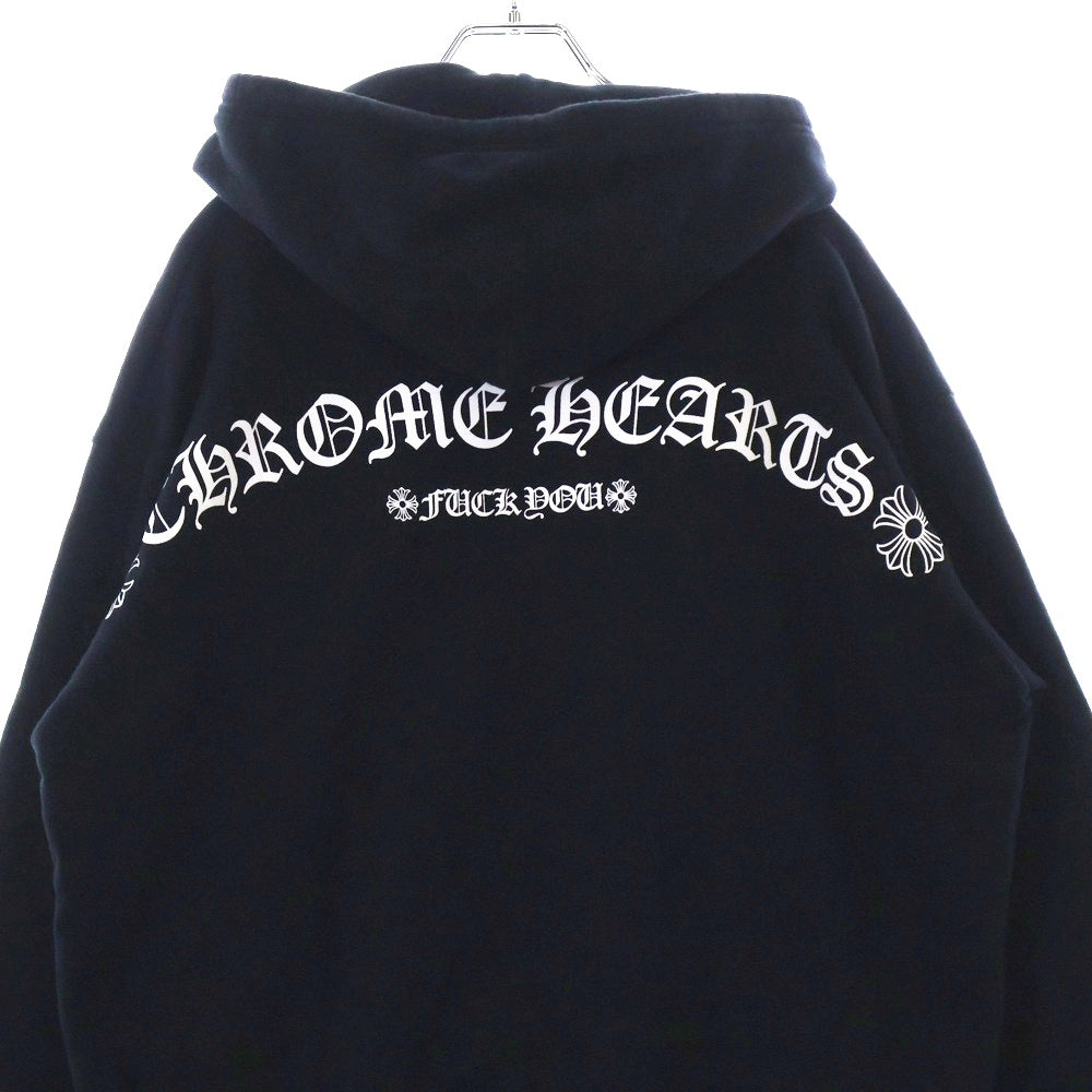CHROME HEARTS(クロムハーツ) DAGGER ZIP HOODIE アーチロゴプリント ダガー ジップアップフーディー パーカー スウェット ブラック