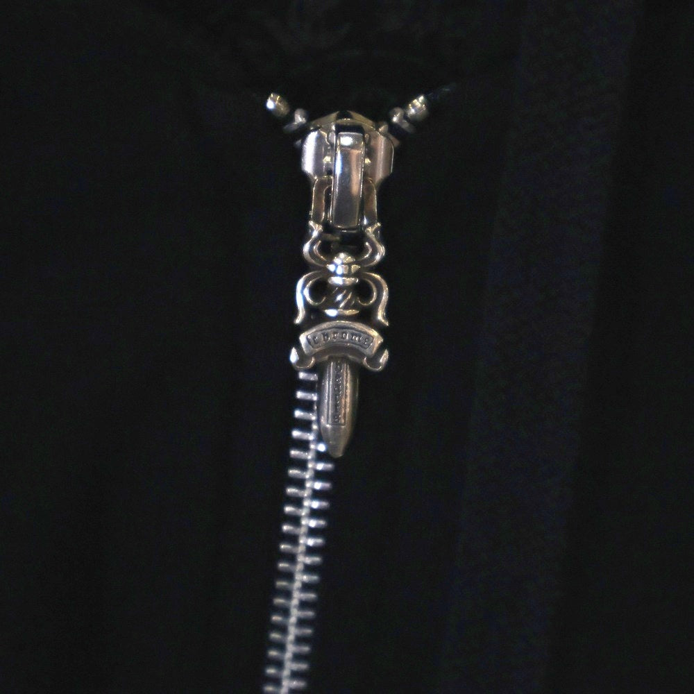 CHROME HEARTS(クロムハーツ) DAGGER ZIP HOODIE アーチロゴプリント ダガー ジップアップフーディー パーカー スウェット ブラック