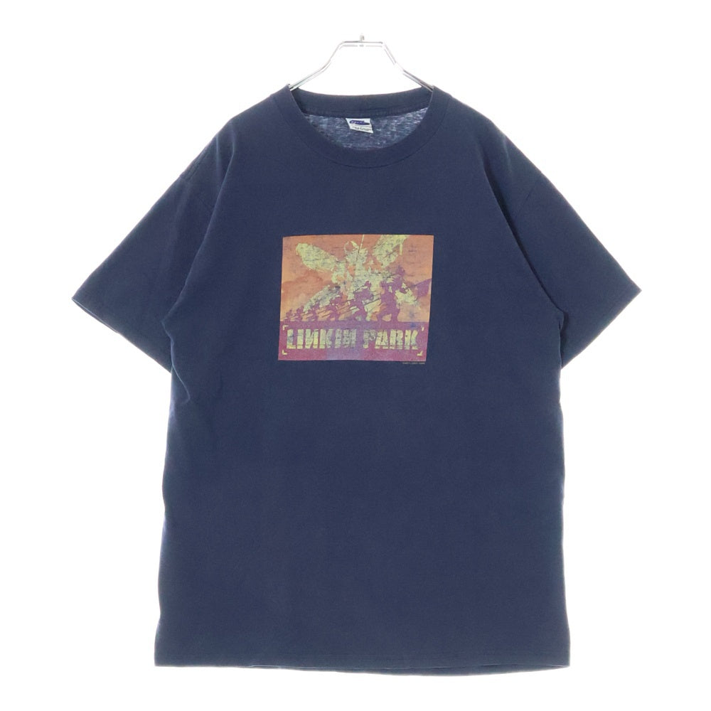VINTAGE(ヴィンテージ) 00S LINKIN PARK HYBRID THEORY リンキンパーク ハイブリッドセオリー プリントロゴ 半袖Tシャツ カットソー ネイビー