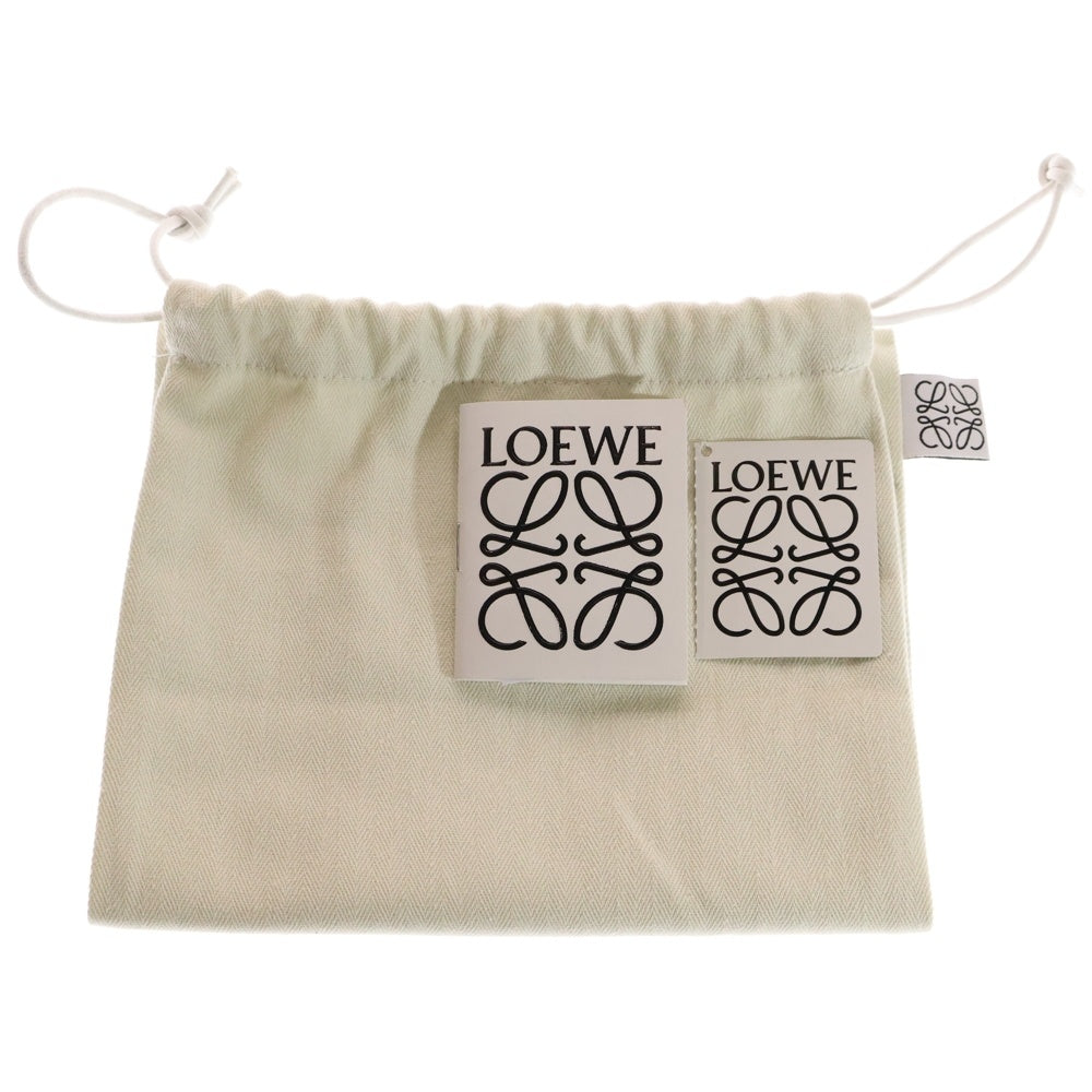 LOEWE(ロエベ) アナグラム クラシック カットアウト ポケット ナッパレザー 巾着 ショルダー バッグ パープル レディース C922Y62X04