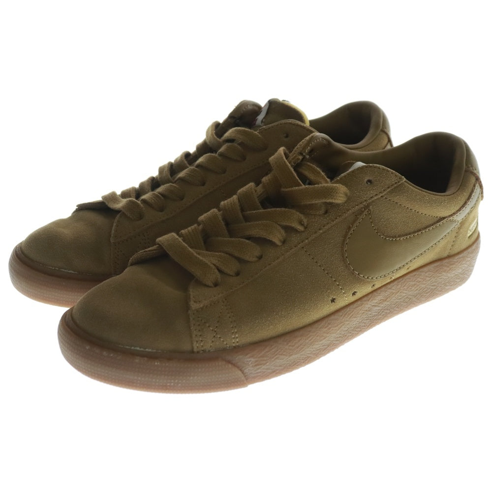 NIKE SB(ナイキエスビー) ×SUPREME 16AW BLAZER LOW GT Golden Beige シュプリーム ブレザー ゴールデンベージュ スエード ローカットスニーカー ブラウン US8/26cm 716890-229