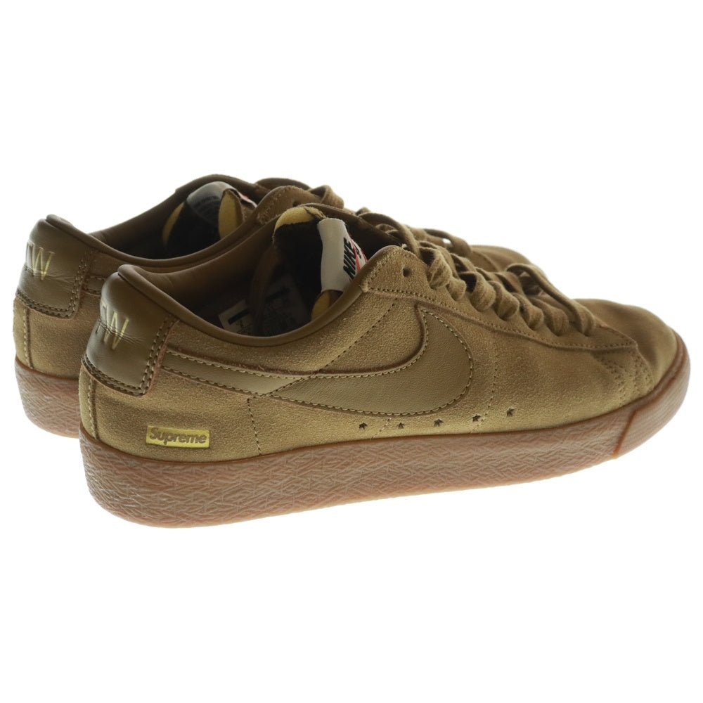 NIKE SB(ナイキエスビー) ×SUPREME 16AW BLAZER LOW GT Golden Beige シュプリーム ブレザー ゴールデンベージュ スエード ローカットスニーカー ブラウン US8/26cm 716890-229