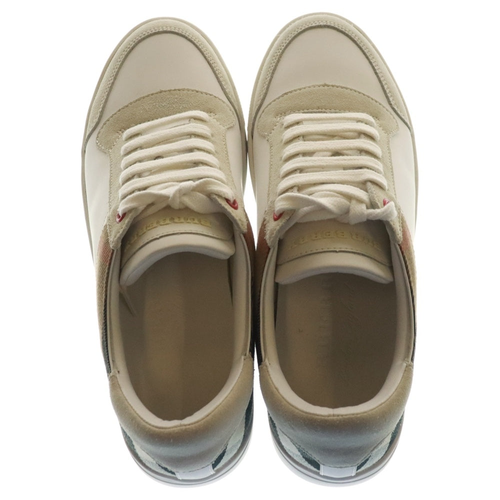 BURBERRY(バーバリー) レザースエード ハウスチェック ローカットスニーカー ホワイト BB8024125