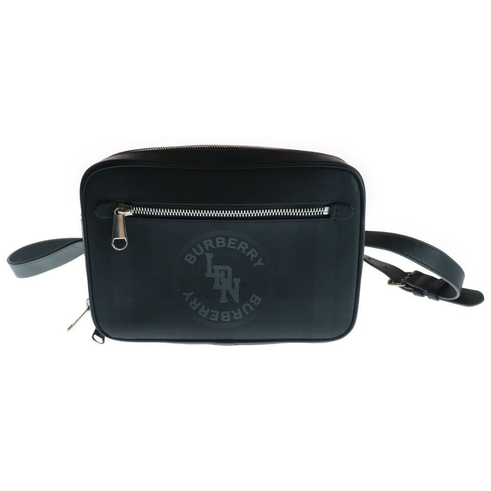 BURBERRY(バーバリー) LOGO GRAPHIC LONDON CHECK CROSSBODY BAG ロゴグラフィック ロンドンチェック クロスボディ ショルダーバッグ ブラック 80225151