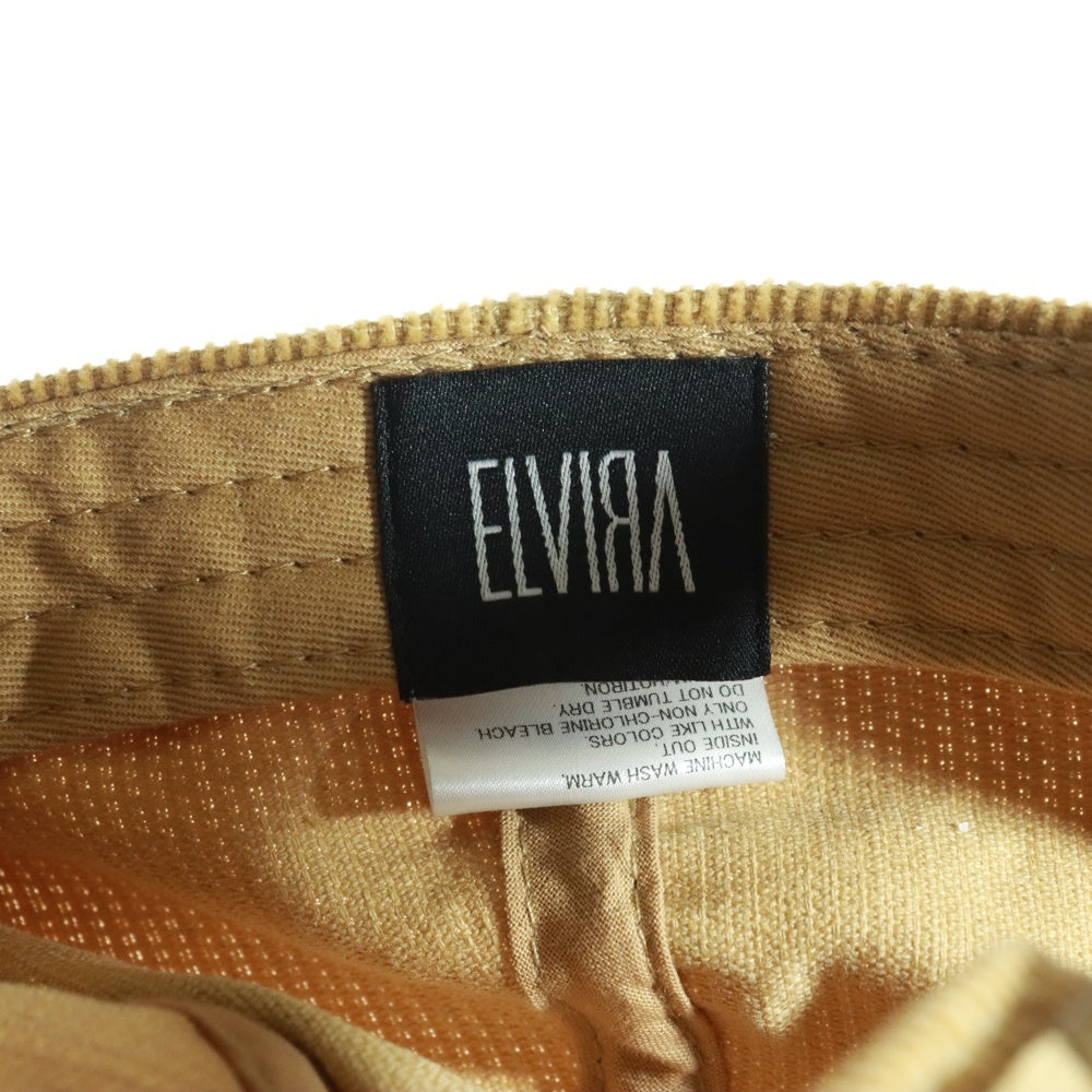 ELVIRA(エルビラ) フロントロゴ コーディロイ 6パネルキャップ 帽子 ブラウン