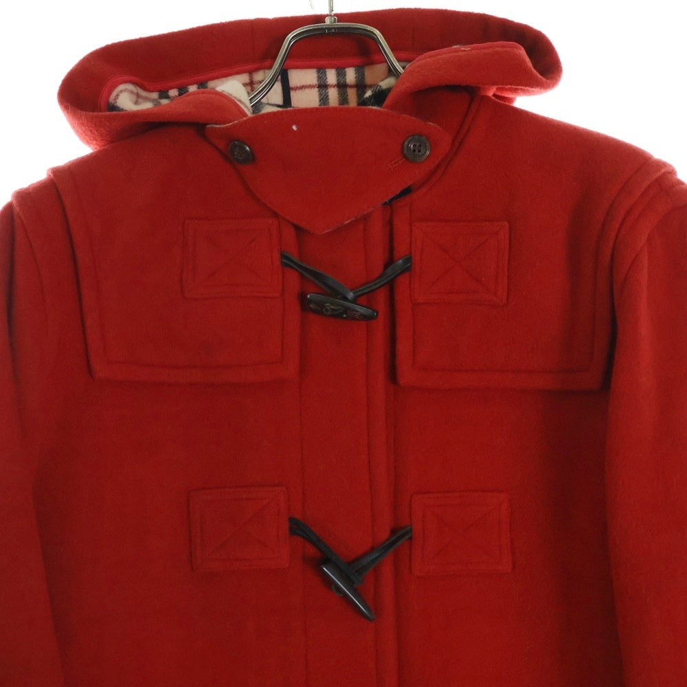 BURBERRY BLUE LABEL(バーバリーブルーレーベル) 裏地ノバチェック柄 ウールダッフルコート レッド FNF13-710 レディース
