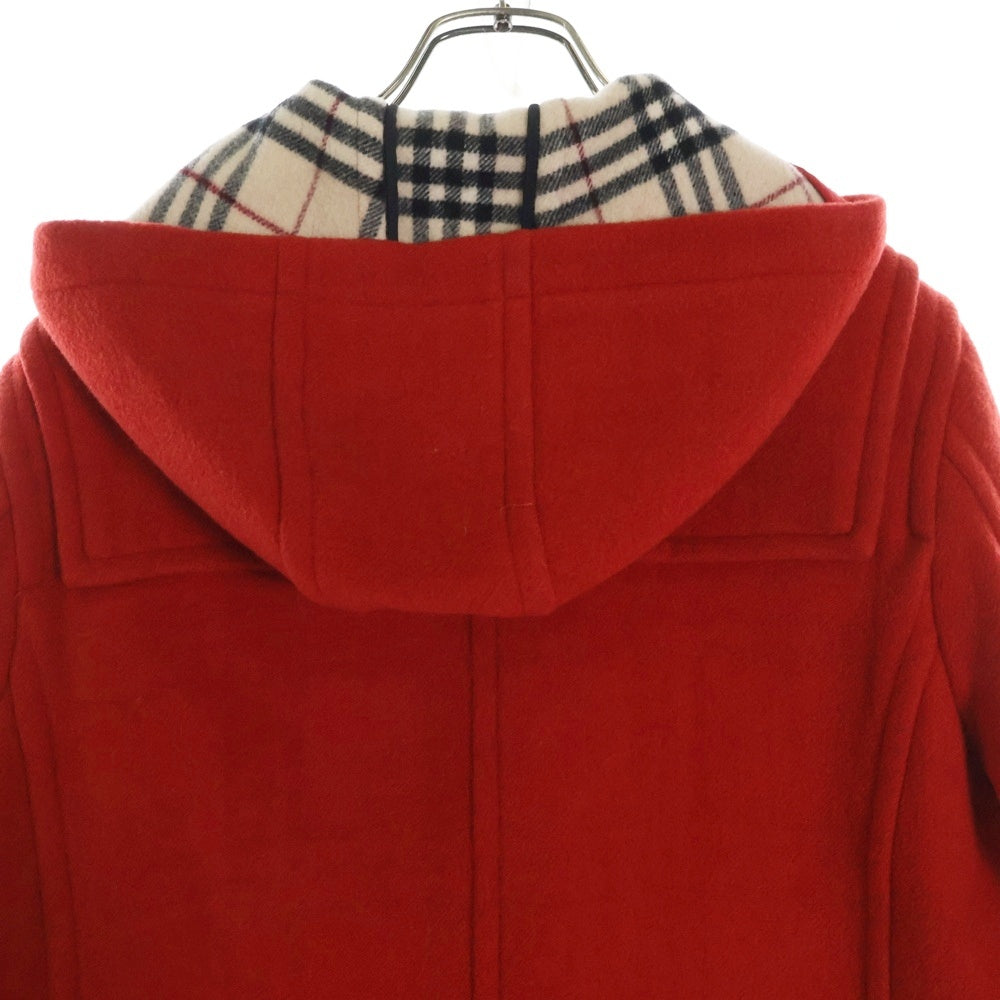 BURBERRY BLUE LABEL(バーバリーブルーレーベル) 裏地ノバチェック柄 ウールダッフルコート レッド FNF13-710 レディース