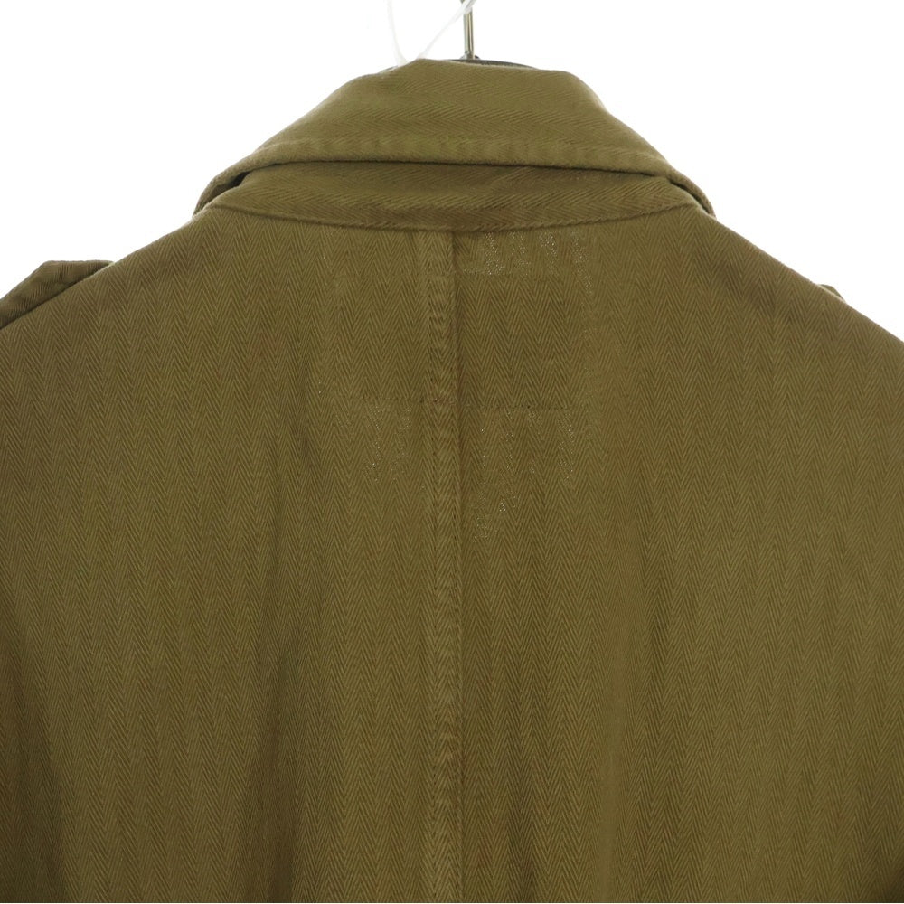 RRL(ダブルアールエル) ヘリンボーン サファリ ジャケット ベルテッド ジップアップ ブルゾン オリーブ MNRRKNI16820173