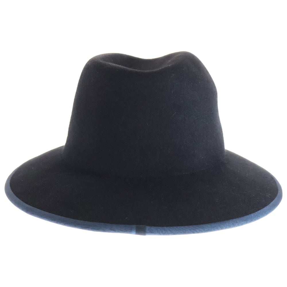 Yohji Yamamoto(ヨウジヤマモト) 05AW ウール フェドラハット 中折れハット 帽子 ネイビー FN-H01-874