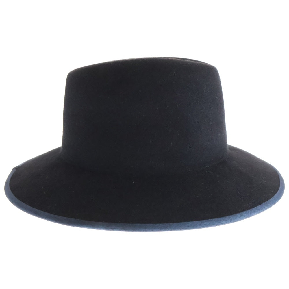 Yohji Yamamoto(ヨウジヤマモト) 05AW ウール フェドラハット 中折れハット 帽子 ネイビー FN-H01-874