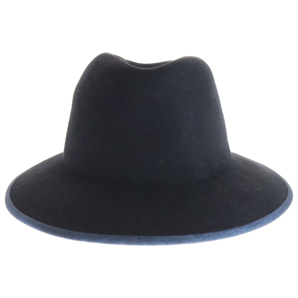 Yohji Yamamoto(ヨウジヤマモト) 05AW ウール フェドラハット 中折れハット 帽子 ネイビー FN-H01-874