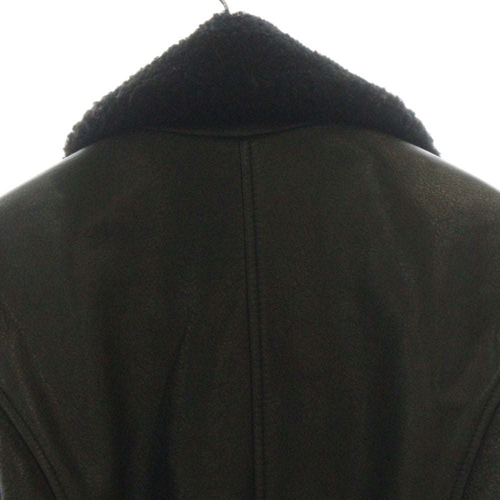 DIESEL(ディーゼル) L-COLLAR GIACCA エルカラー ボア レザージャケット ブラック