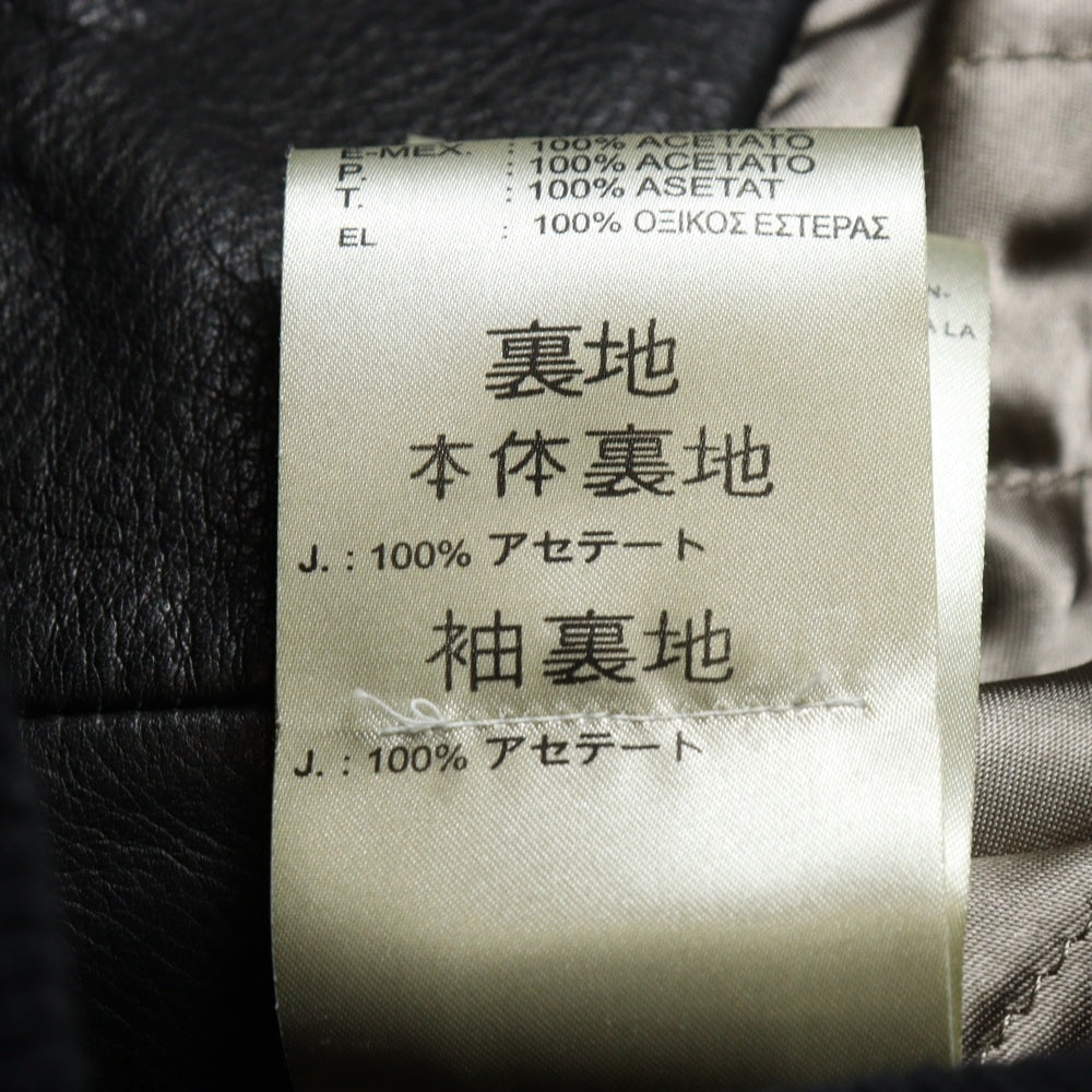 DIESEL(ディーゼル) L-COLLAR GIACCA エルカラー ボア レザージャケット ブラック