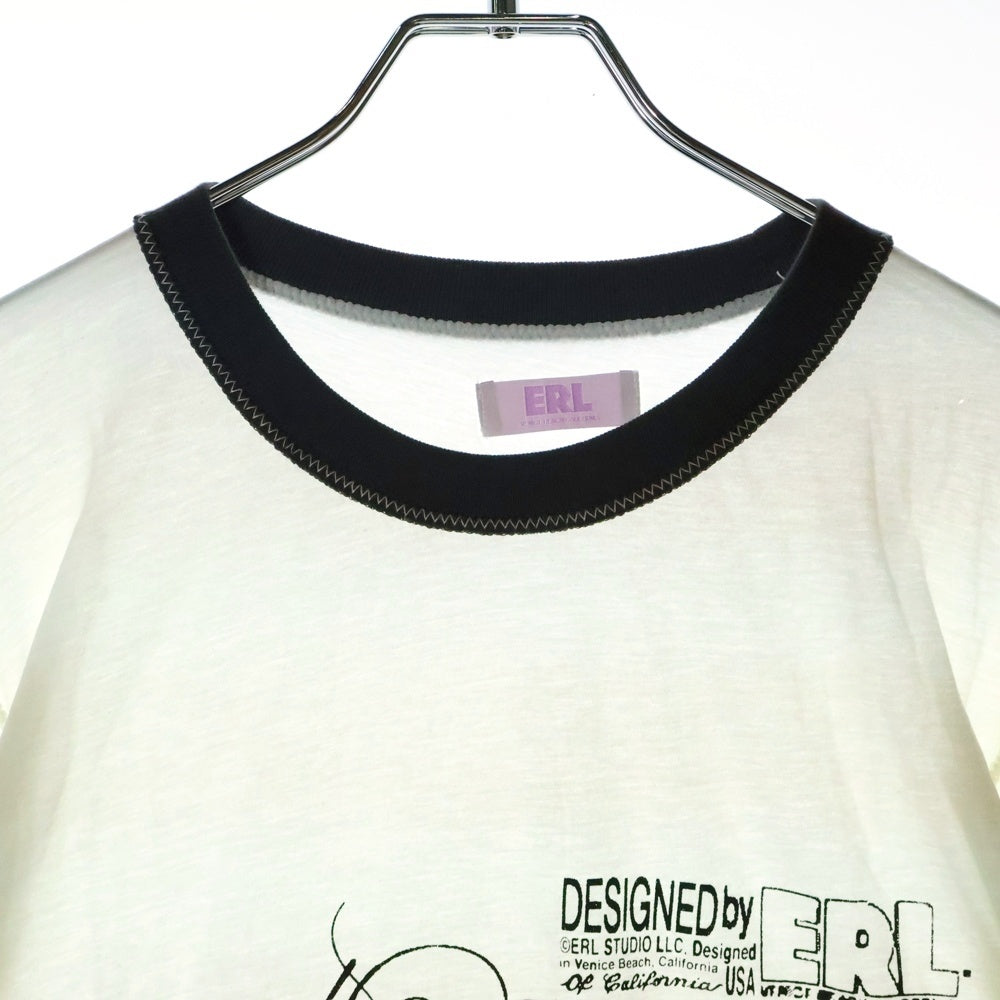 ERL(イーアールエル) MAKE BELIEVE リンガーTシャツ ホワイト