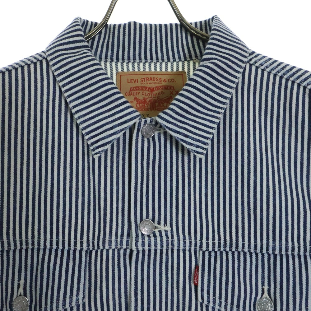 Levi's(リーバイス) 23SS×NIGO 557XX Hickory Stripe Trucker Jacket ヒッコリーストライプ トラッカー デニム ジャケット ホワイト/ブルー A5904-0000