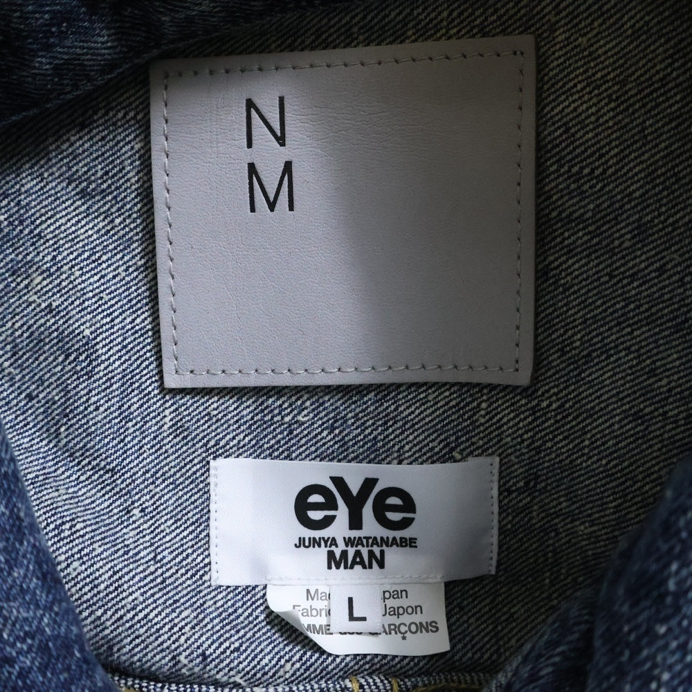 eYe COMME des GARCONS JUNYA WATANABE MAN(アイ コム デ ギャルソン ジュンヤ ワタナベ マン) ×New Manual 24AW W-NAME T-BACK DENIM JACKET ニューマニュアル デニムジャケット インディゴ WN-K924-100
