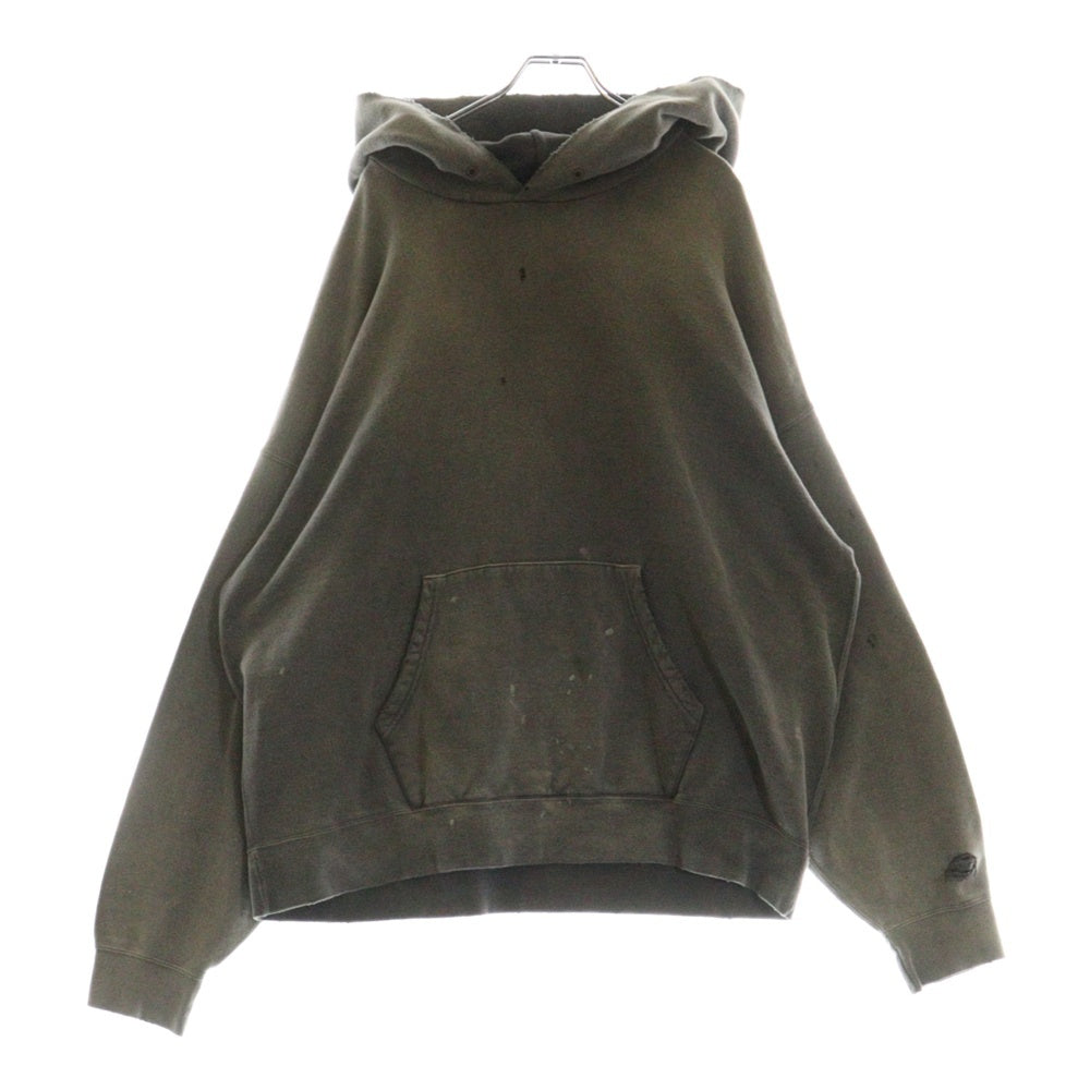 VISVIM(ヴィスヴィム) 22AW AMPLUS SB HOODIE P.O. CRASH アンプラス フーディ クラッシュ加工パーカー グレー 0122205010015