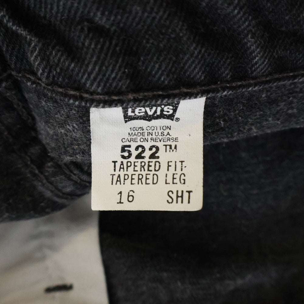 Levi's(リーバイス) 90S VINTAGE 522 09522-0260 後染め スモールe ジップフライ デニムパンツ ブラック