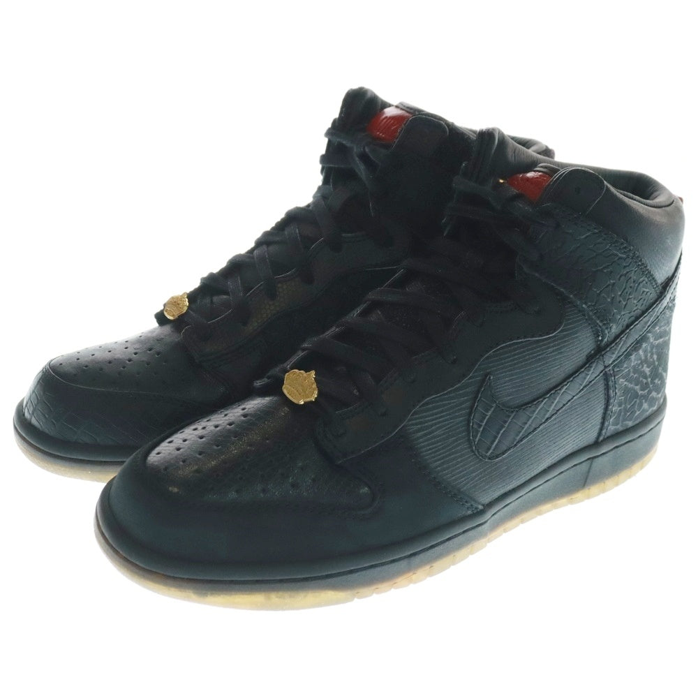 NIKE(ナイキ) 【観賞用 2012年製】 DUNK HIGH PREMIUM QS MIGHT CROWN 20TH ANNIVERSARY ダンク プレミアム ハイカットスニーカー ブラック US9.5/27.5cm 503766-001