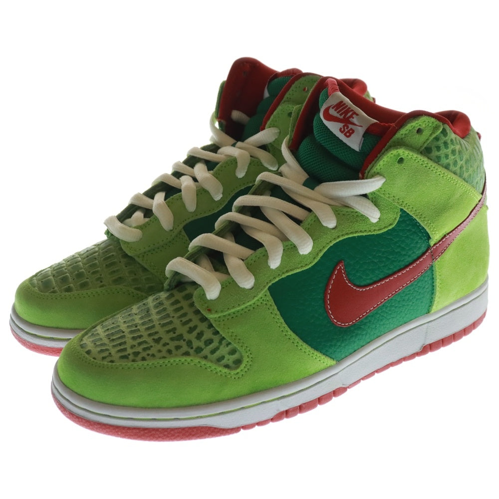 NIKE SB(ナイキエスビー) 【観賞用 2008年製】 DUNK HIGH PRO DR. FEELGOOD ダンク プロ ドクター フィールグッド ハイカットスニーカー グリーン/レッド US9.5/27.5cm 305050-362