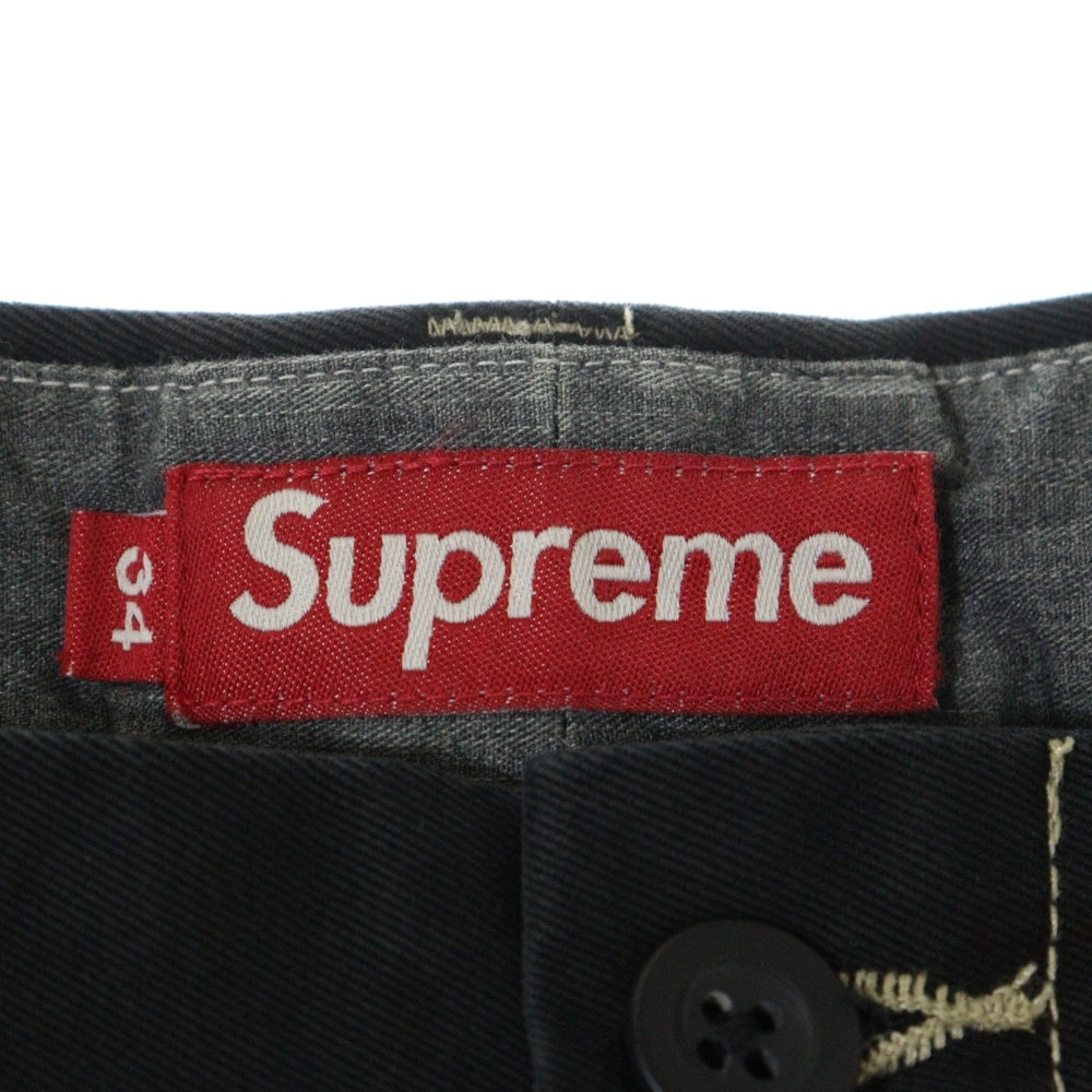 SUPREME(シュプリーム) 24AW Chino Pant Overdyed Labels オーバーダイ レーベル チノ ワークパンツ ブラック