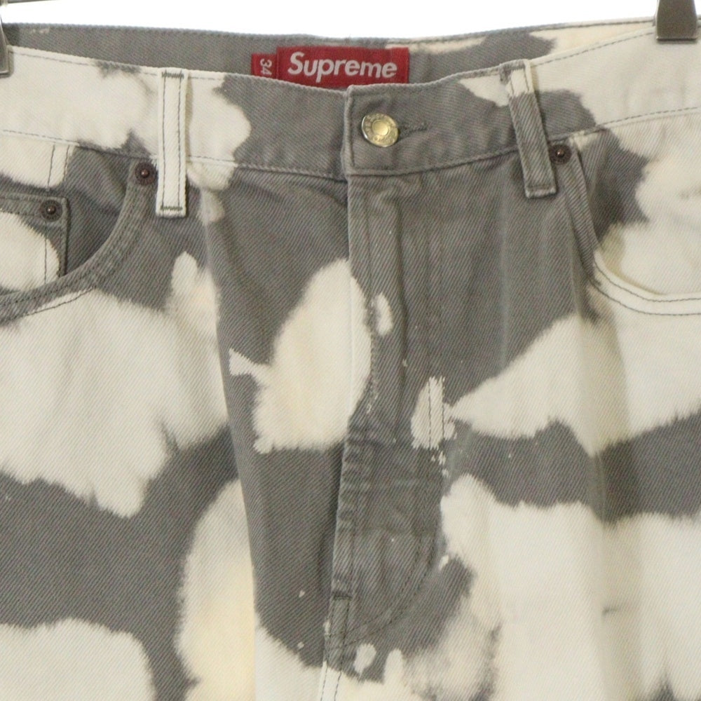 SUPREME(シュプリーム) 25SS Baggy Jean bleach バギー ジーンズ ブリーチ デニム パンツ グレー/ホワイト
