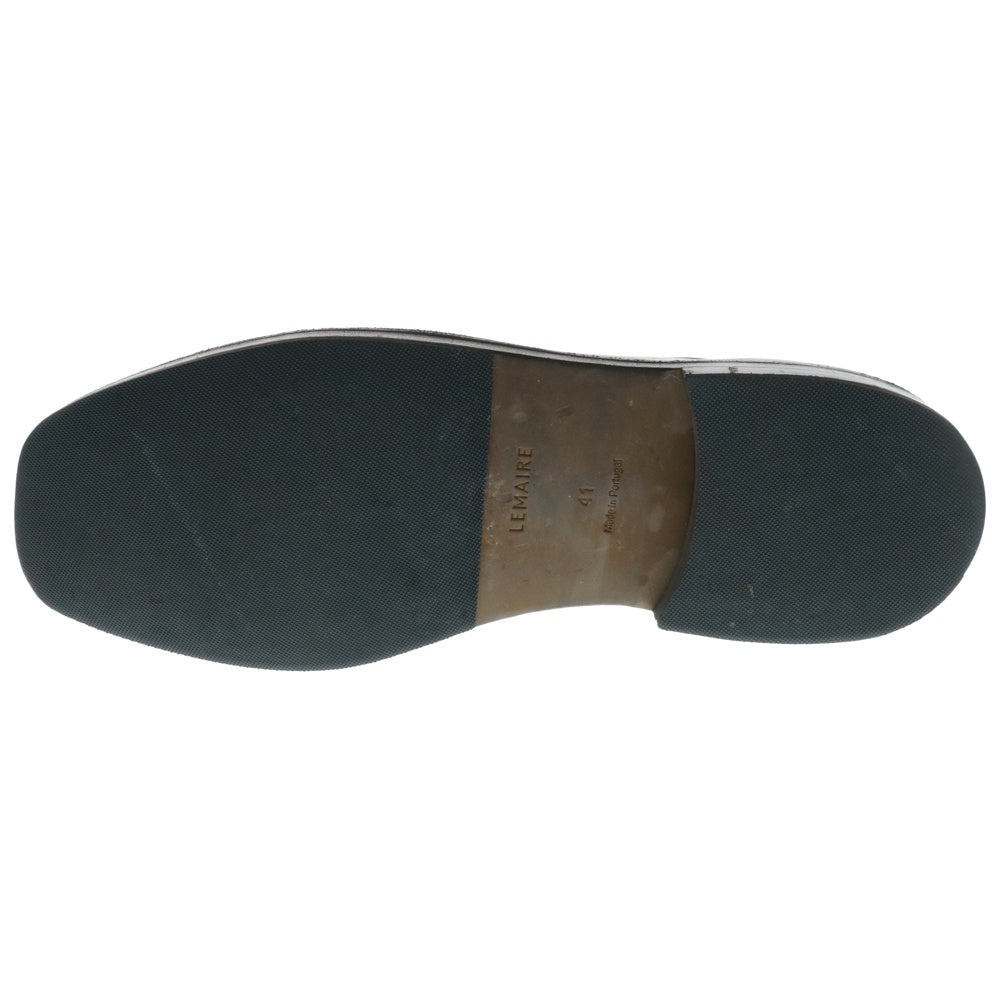 LEMAIRE(ルメール) Frat Piped Slippers フラットパイプド スリッパー レザースリッポン ミュール ローカットシューズ ブラック