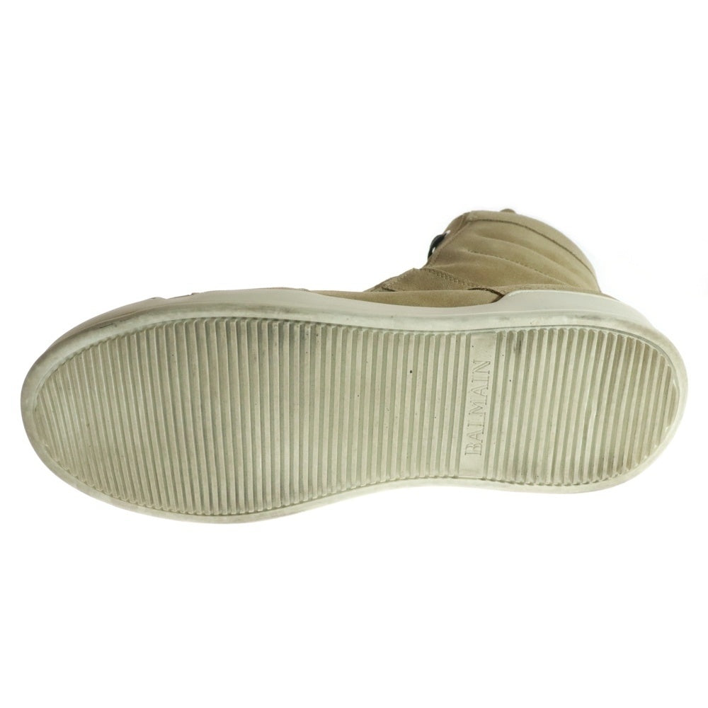 BALMAIN(バルマン) HIGH CUT SNEAKERS イタリア製 サイドジップ スエード ハイカットスニーカー ブラウン 51-T300-BA48