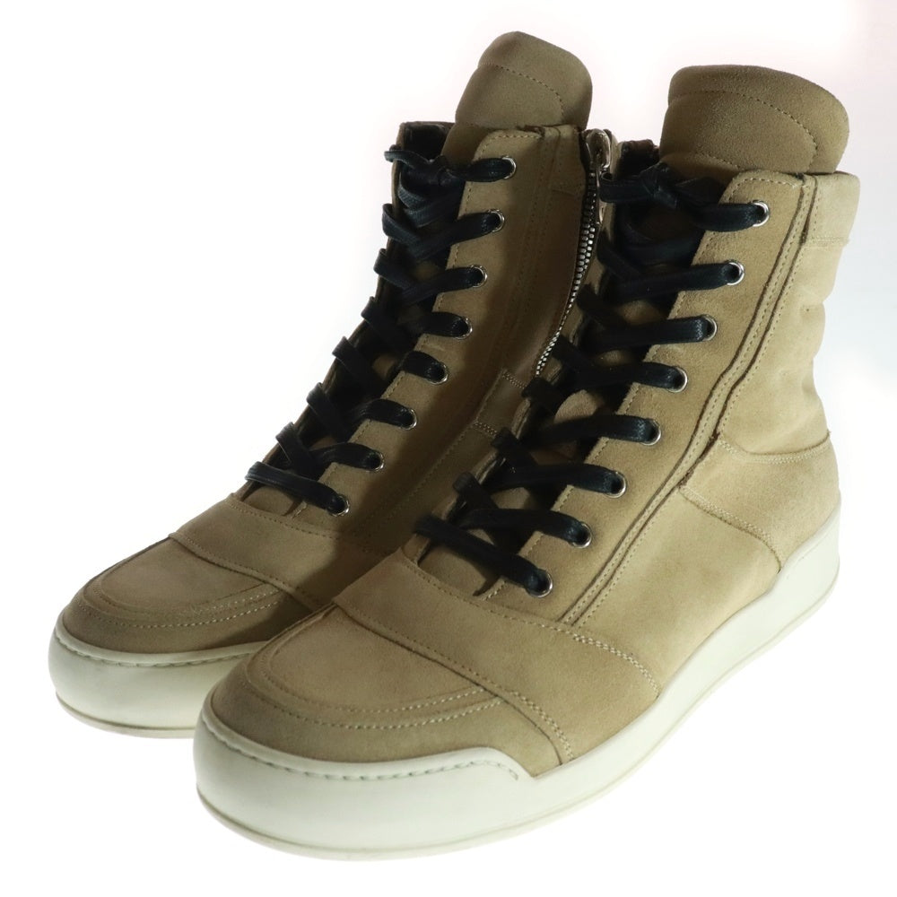 BALMAIN(バルマン) HIGH CUT SNEAKERS イタリア製 サイドジップ スエード ハイカットスニーカー ブラウン 51-T300-BA48