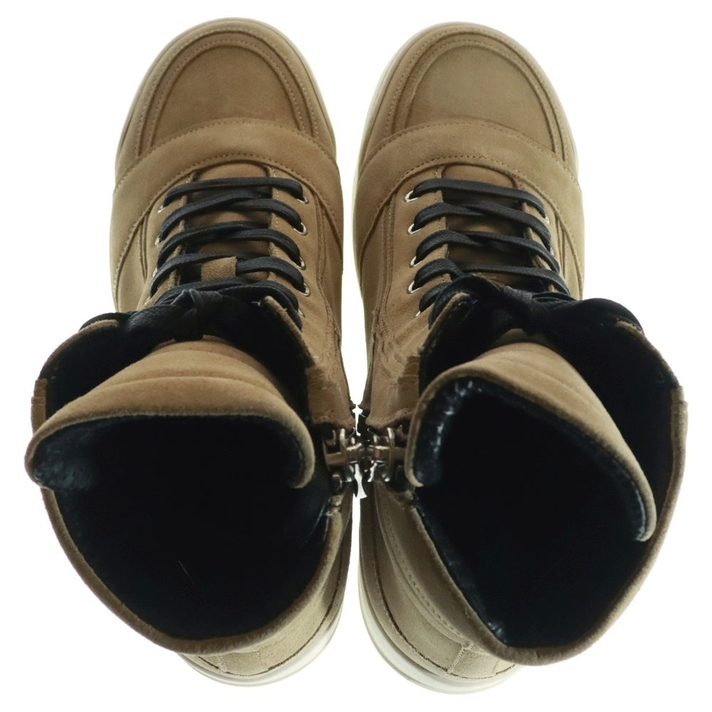 BALMAIN(バルマン) HIGH CUT SNEAKERS イタリア製 サイドジップ スエード ハイカットスニーカー ブラウン 51-T300-BA48