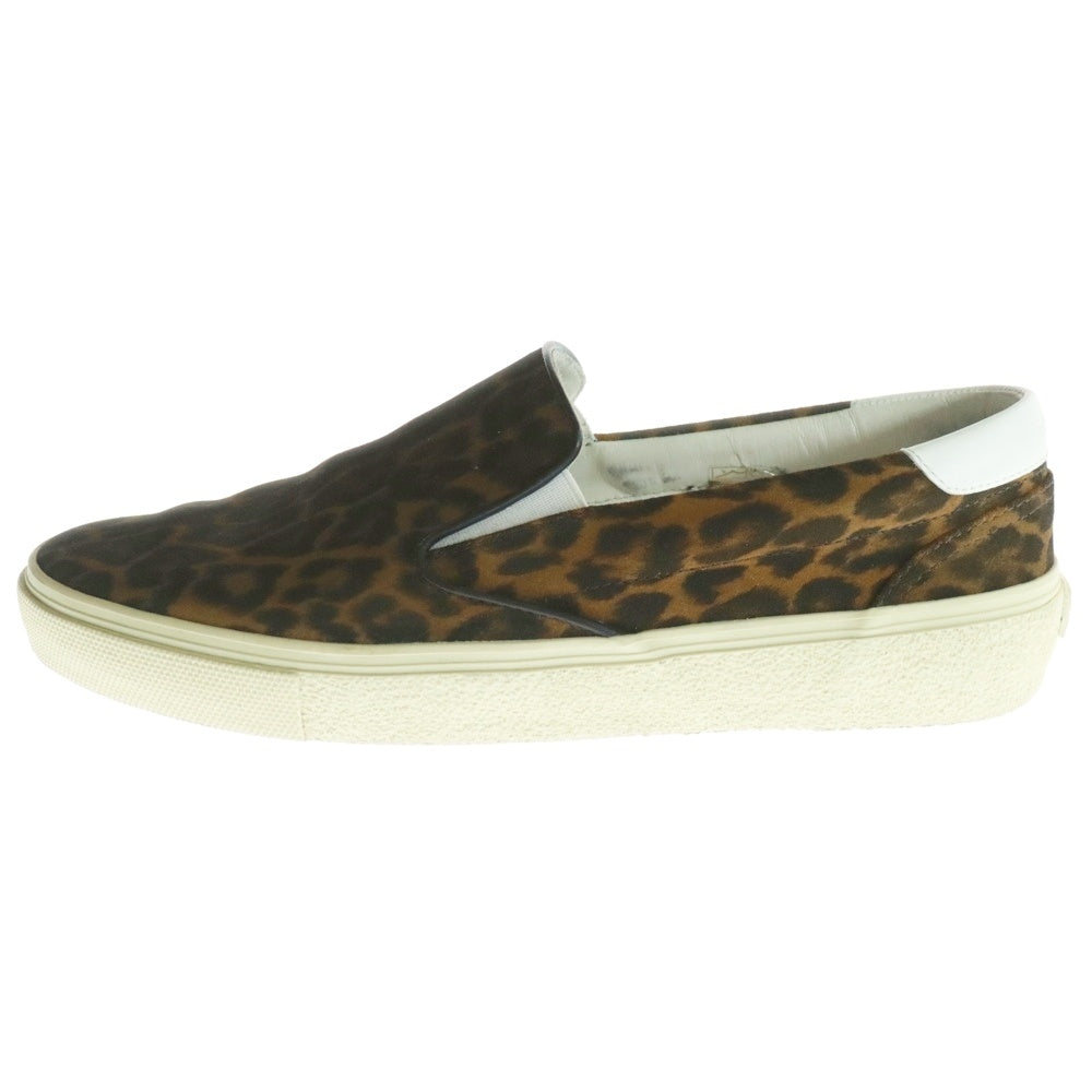 SAINT LAURENT PARIS(サンローランパリ) SLIP-ON スペイン製 レオパード柄 スリッポン ローカットスニーカー ブラウン 377362